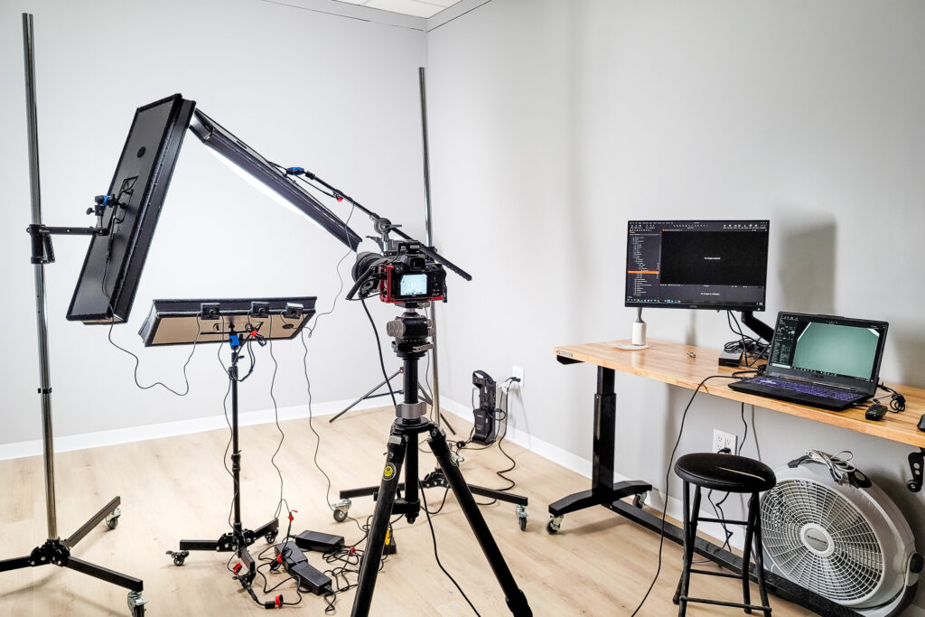 Creative studio A setup with tether table, and constant lights