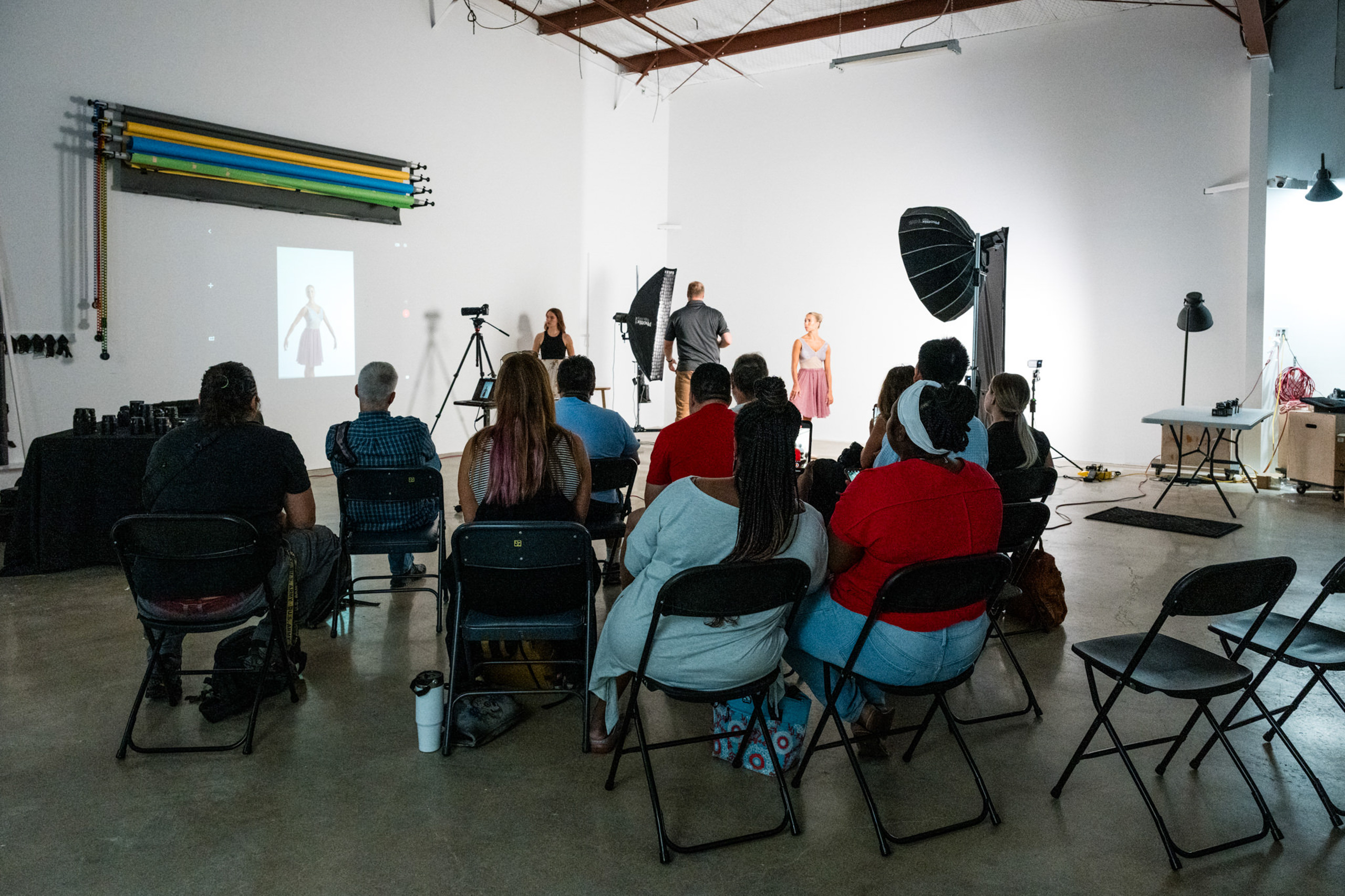 Set up for a Commercial photography shoot in studio B 