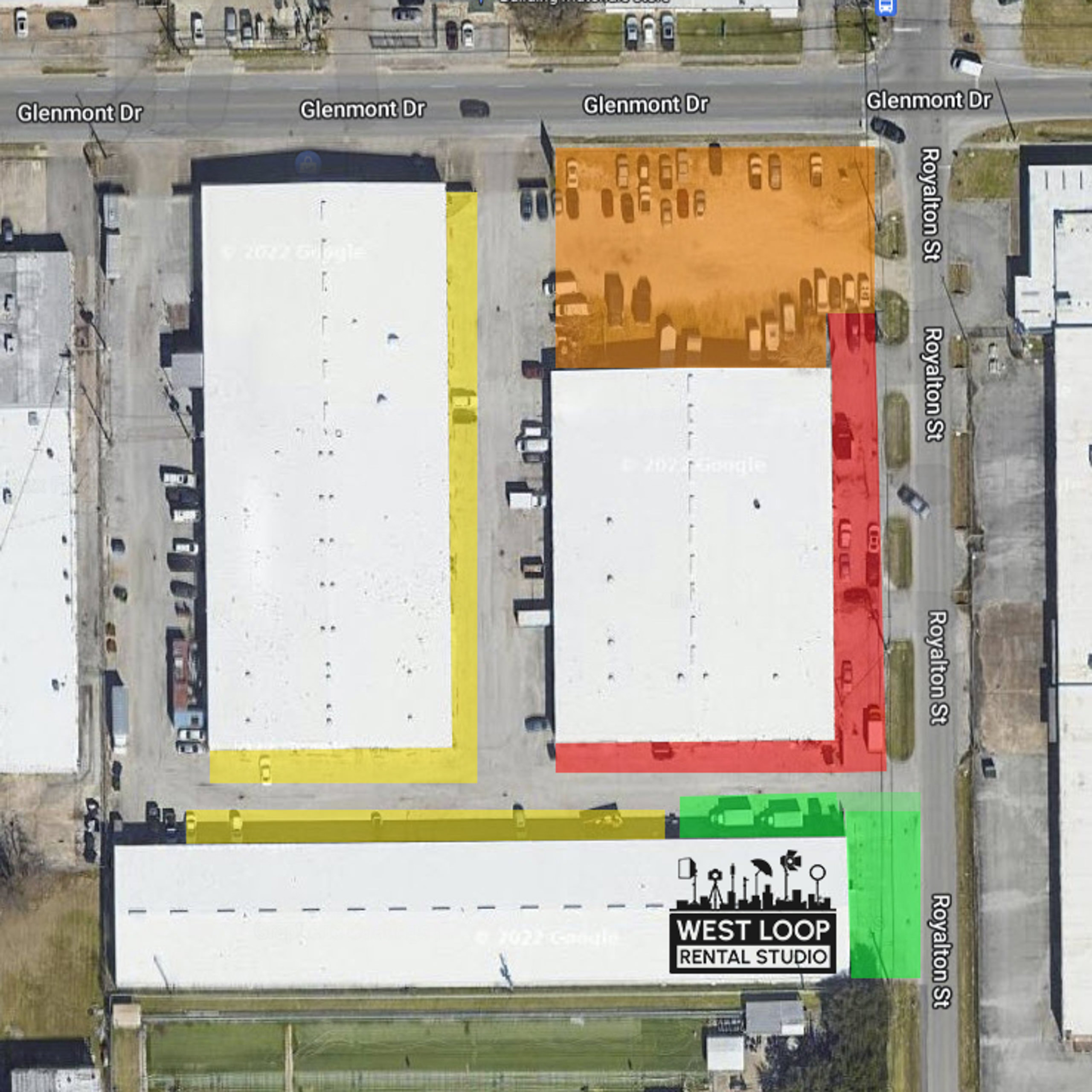 Parking Areas around West Loop Rental Studio
